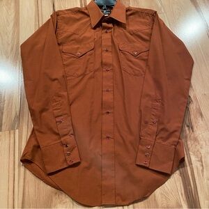 Flying R Ranchwear by Ruddock Men's Classic Long-Sleeve Shirt - Rust—15X34